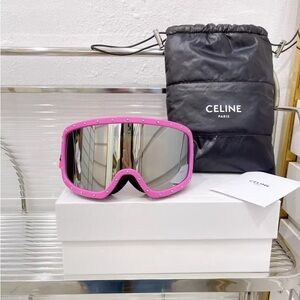 Celine Pink Frame Glasses with Silver Lens